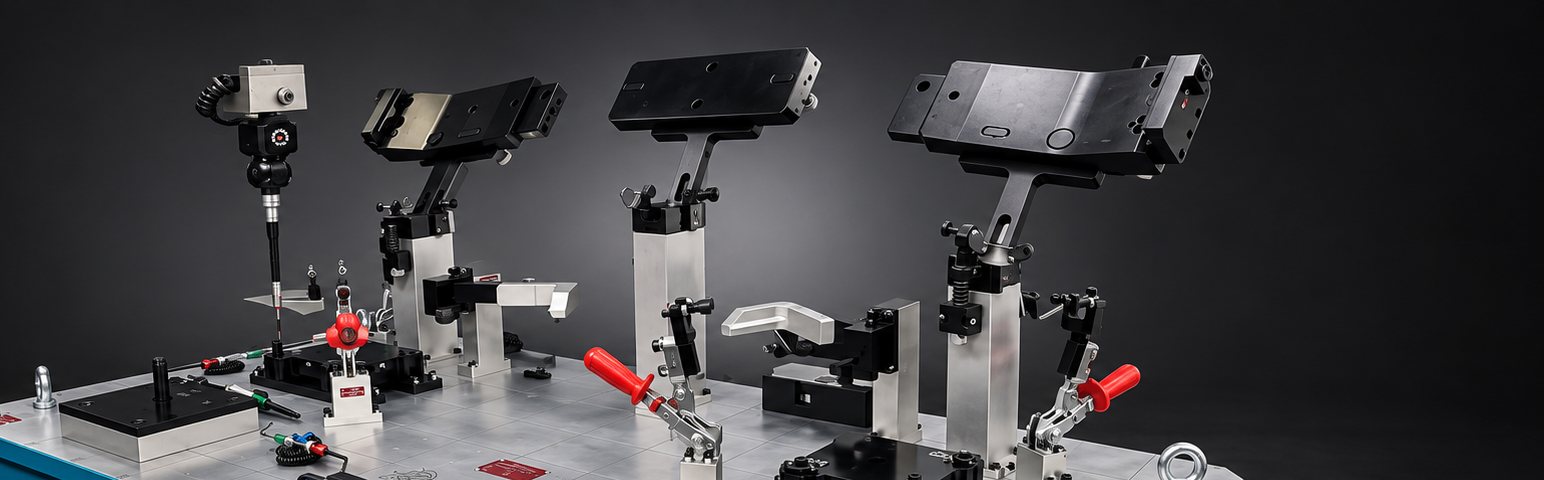 Fixture con brazos de verificación y palpador